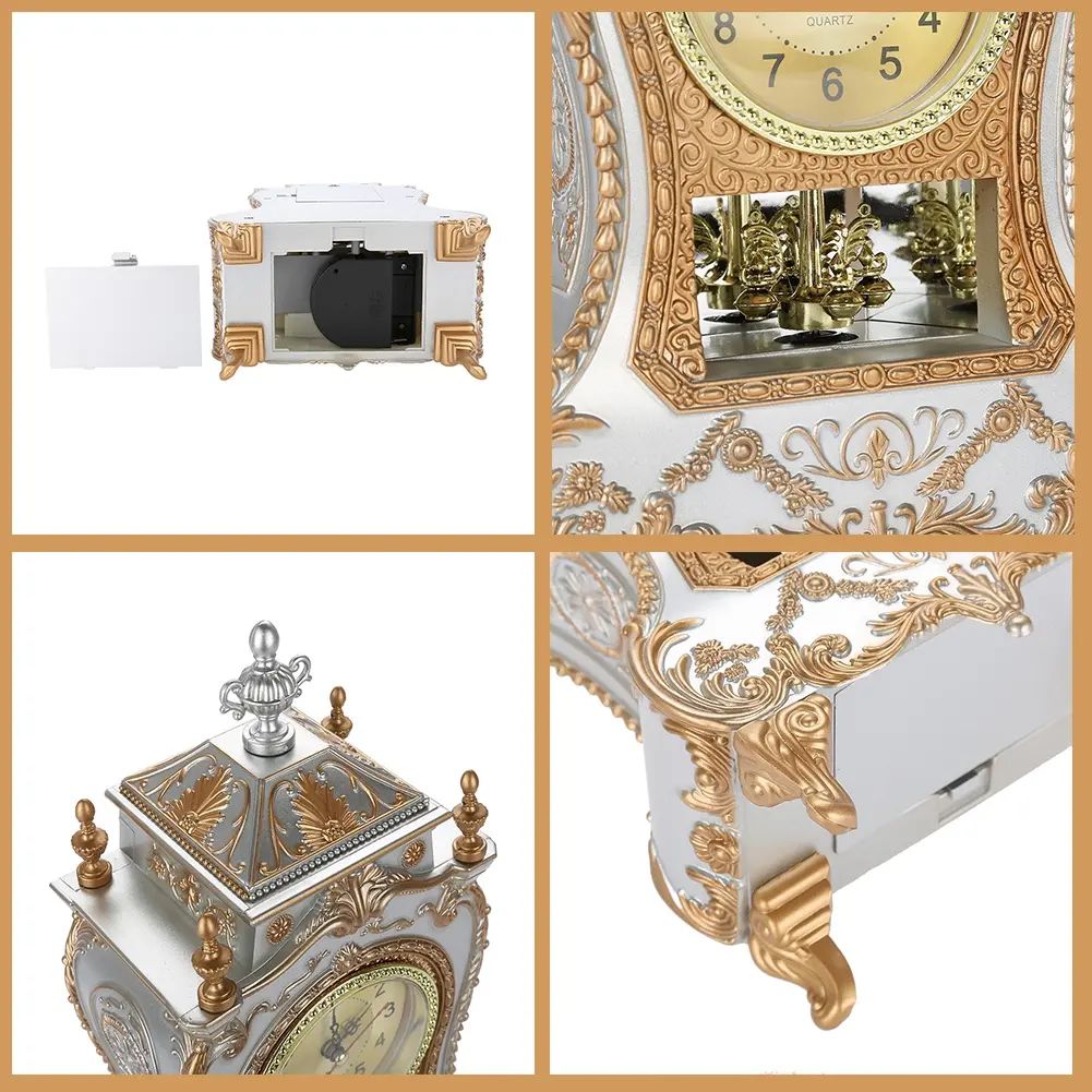 Vintage Alarm Clock Vintage Table Clock Vintage  Plastic Table Clock Antique Home Hotel Decorative Desk Alarm Clocks