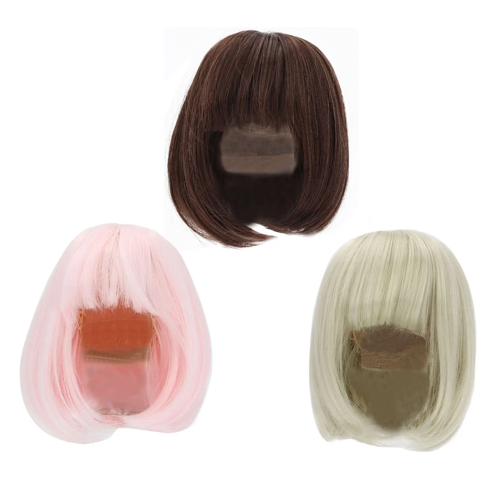 BJD Hair Doll Wig Hair Doll Short Hair Wig Doll Wig Straight Bang Shoulder Length Short Hair Soft Fiber Easy Cutting for 1/3 BJD