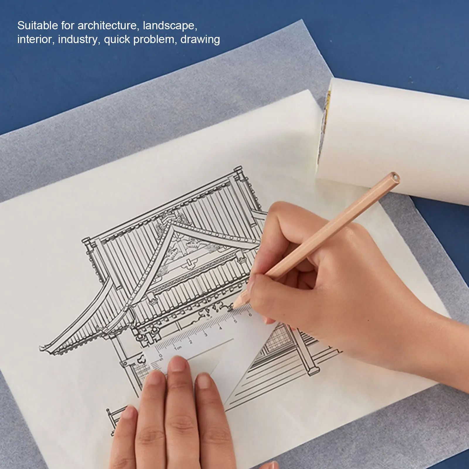 Pattern Paper Tracing Paper Roll White High Transparency Pattern Paper for Sewing Dressmaking Sketch Drafting Tracing Paper Roll