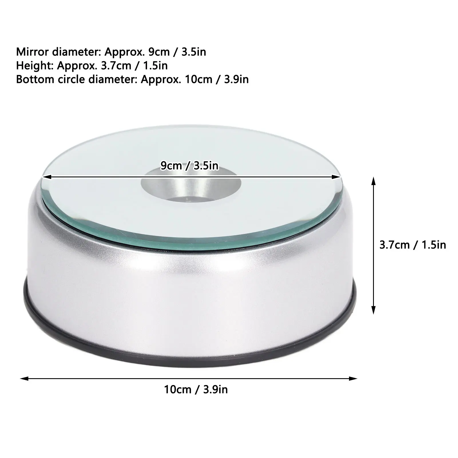 Display Rotating Stand Rotating Display Stand 360° Rotating LED Lights 80 Seconds Per Lap LED Display Base for Cups Crystals
