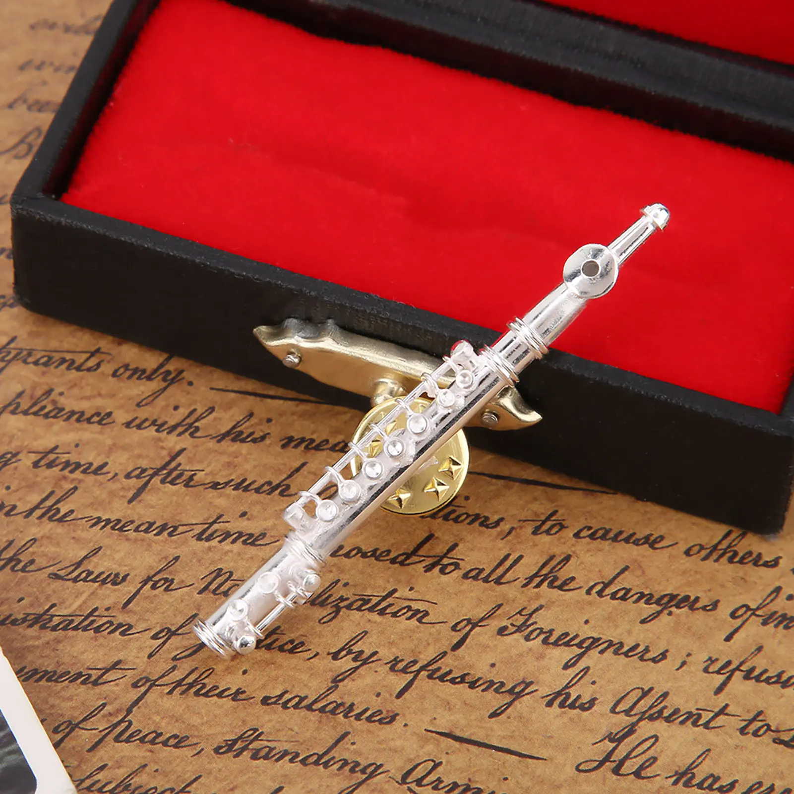 Brooch Brooch Collection  Flute Shaped Musical Instrument Brooch Pin Accessory for Gift Collection Musical Instrument Brooch