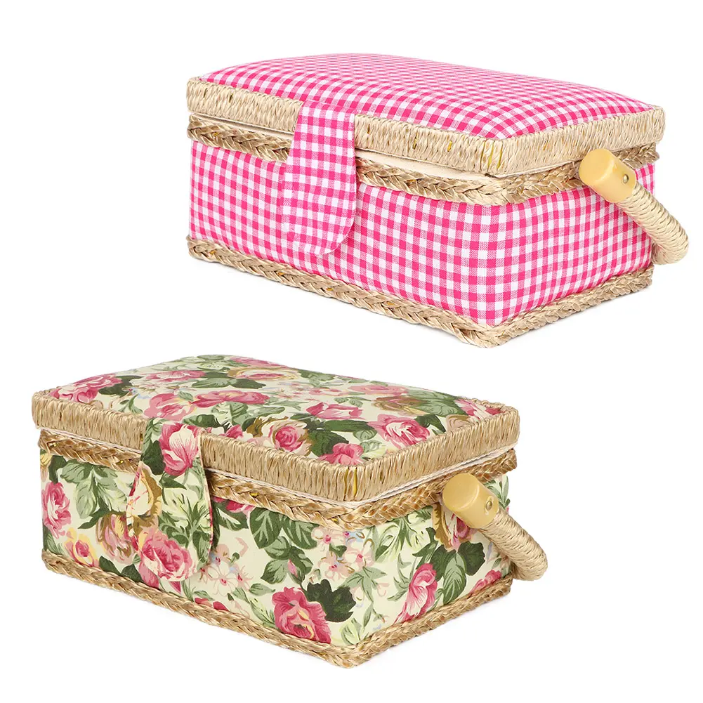 Cloth Sewing Storage Box Handmade Sewing Box Household Fabric Craft Handmade Sewing Basket Thread Needle Storage Box Organizer
