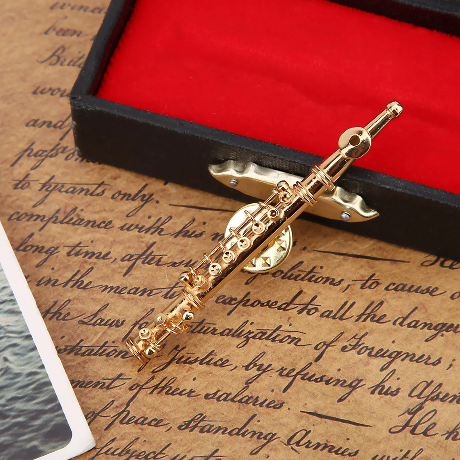 Brooch Brooch Collection  Flute Shaped Musical Instrument Brooch Pin Accessory for Gift Collection Musical Instrument Brooch