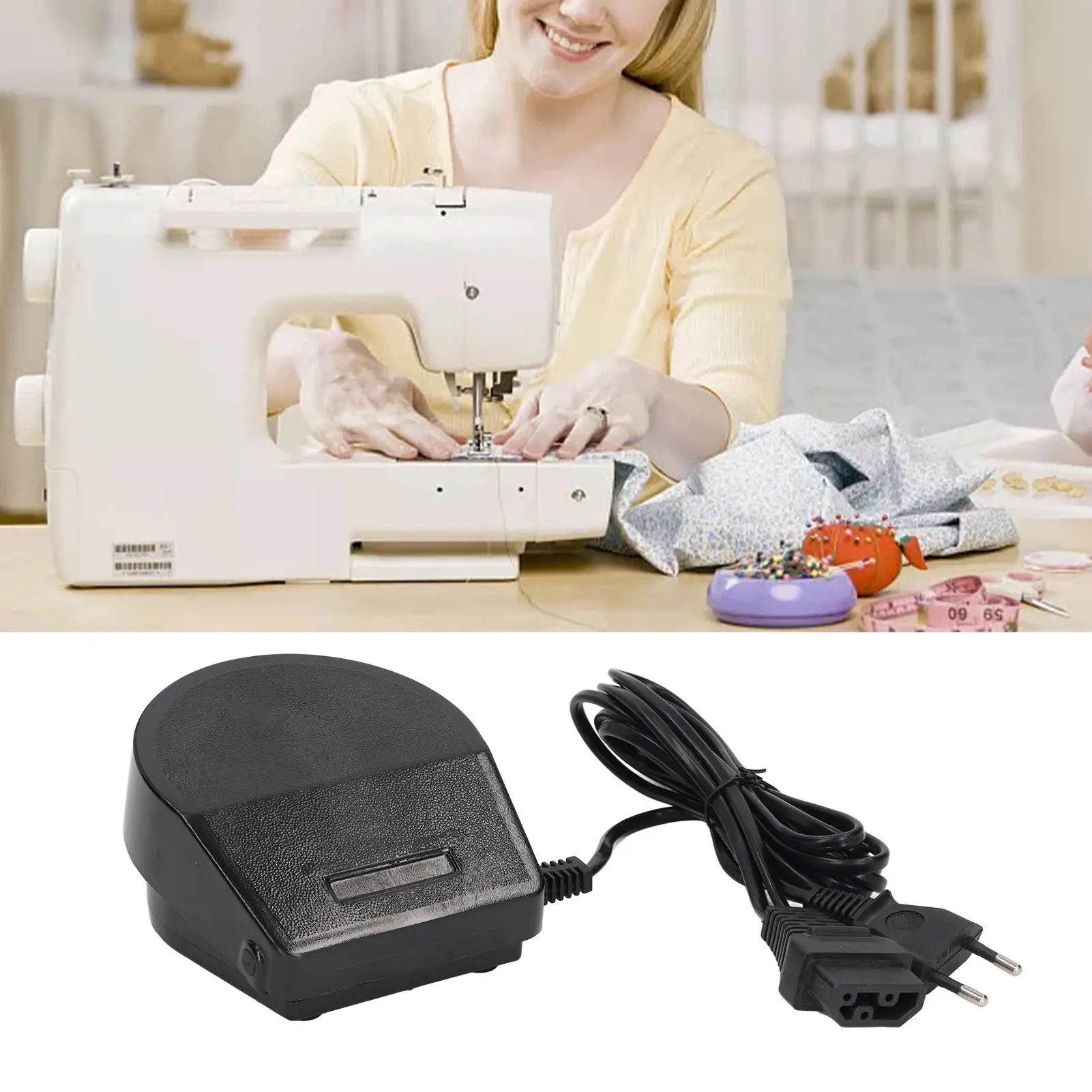 Sewing Machine Foot Pedal Sensitive Universal EU Plug 220V Horseshoe Shaped Sewing Machine Pedal With Power Cord for Home