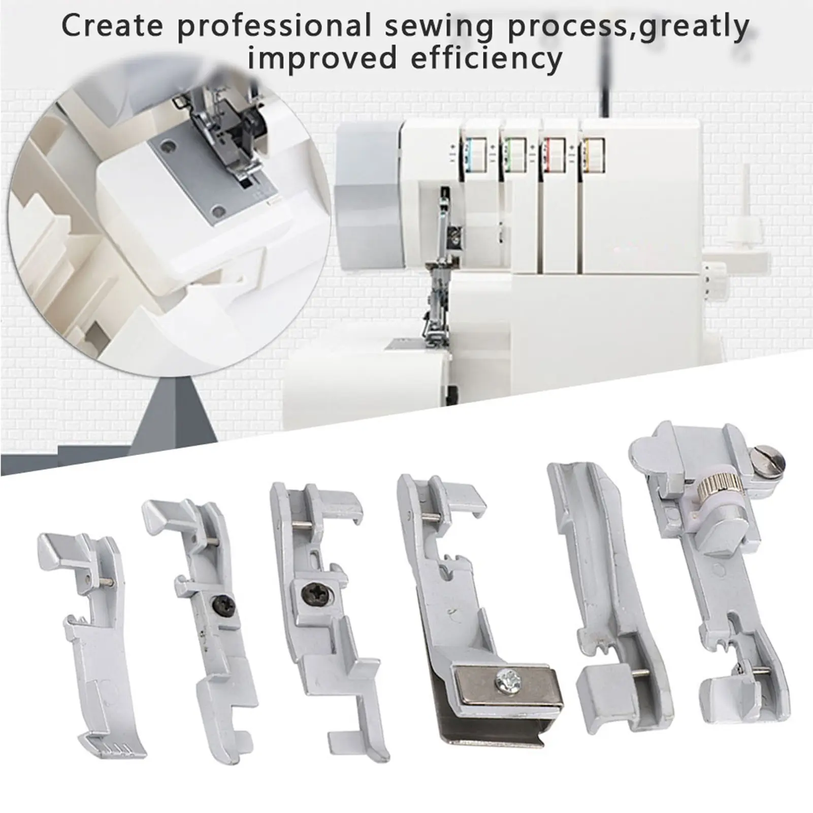 Presser Foot Set for SINGER 14U 14CG754 14SH654 Household Multi‑Function Overlock Machine Overlock Machine Presser Foot