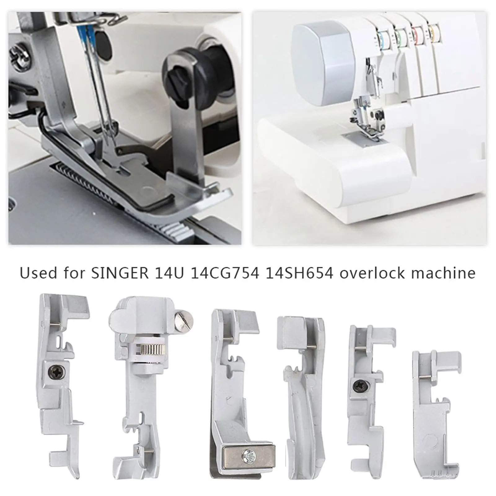 Presser Foot Set for SINGER 14U 14CG754 14SH654 Household Multi‑Function Overlock Machine Overlock Machine Presser Foot