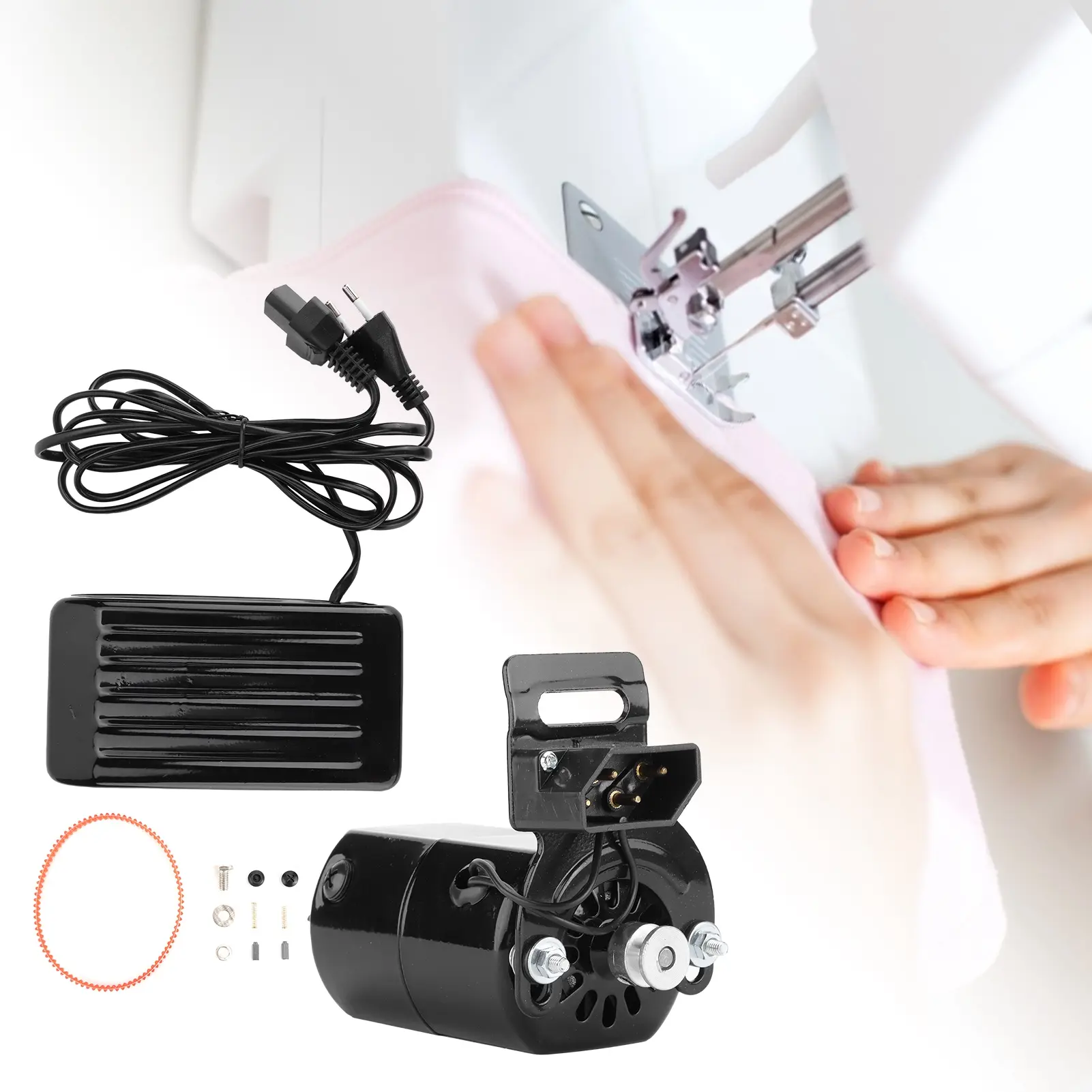 Home Sewing Machine Motor Sewing Machine Motor Kit Household with Foot Pedal Control Belt 180W EU Plug 220V Sewing Machine Motor