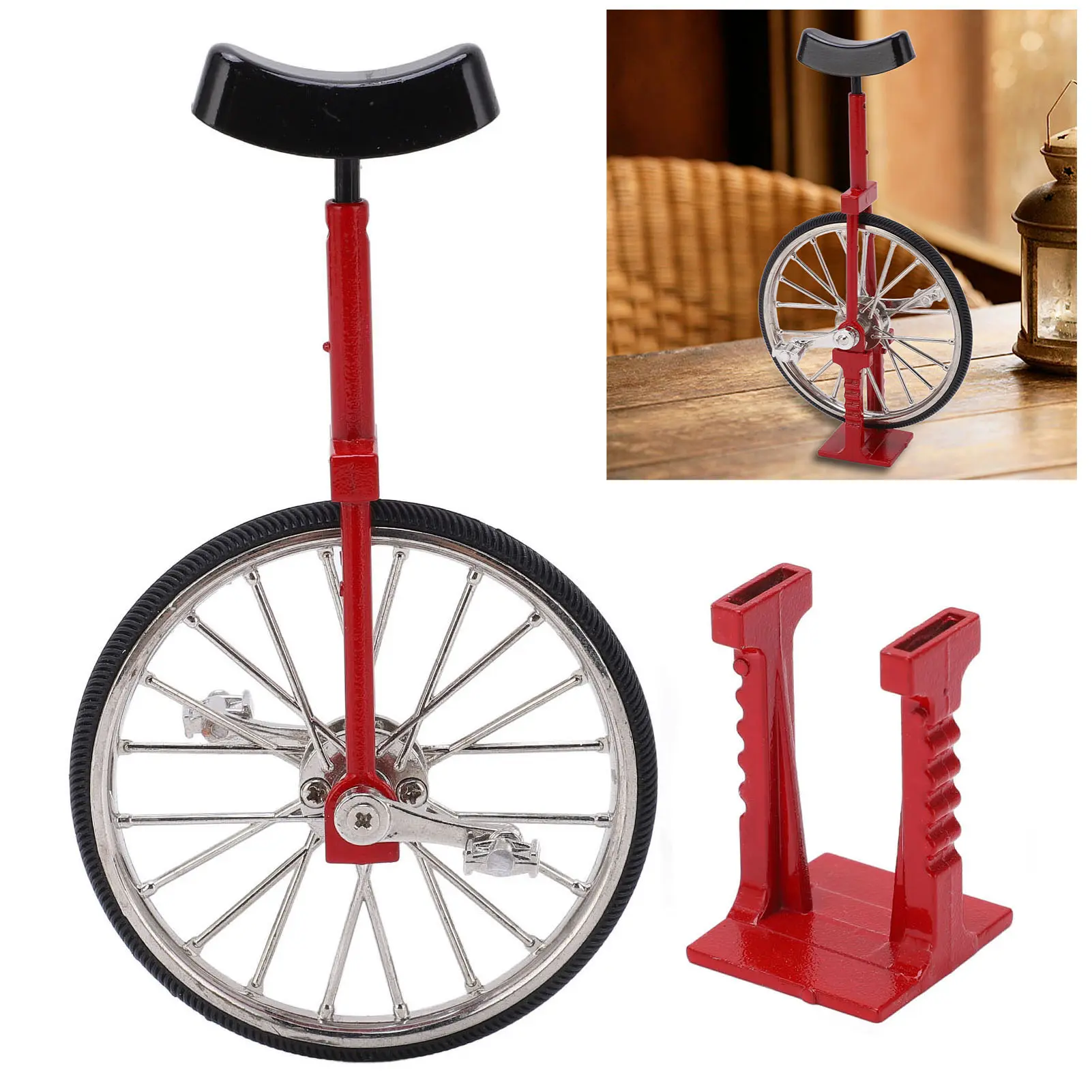 Unicycle Model Simulated Vivid Design Beautiful Exquisite Textured Alloy  Single Wheel  Ornament  Unicycle Ornament