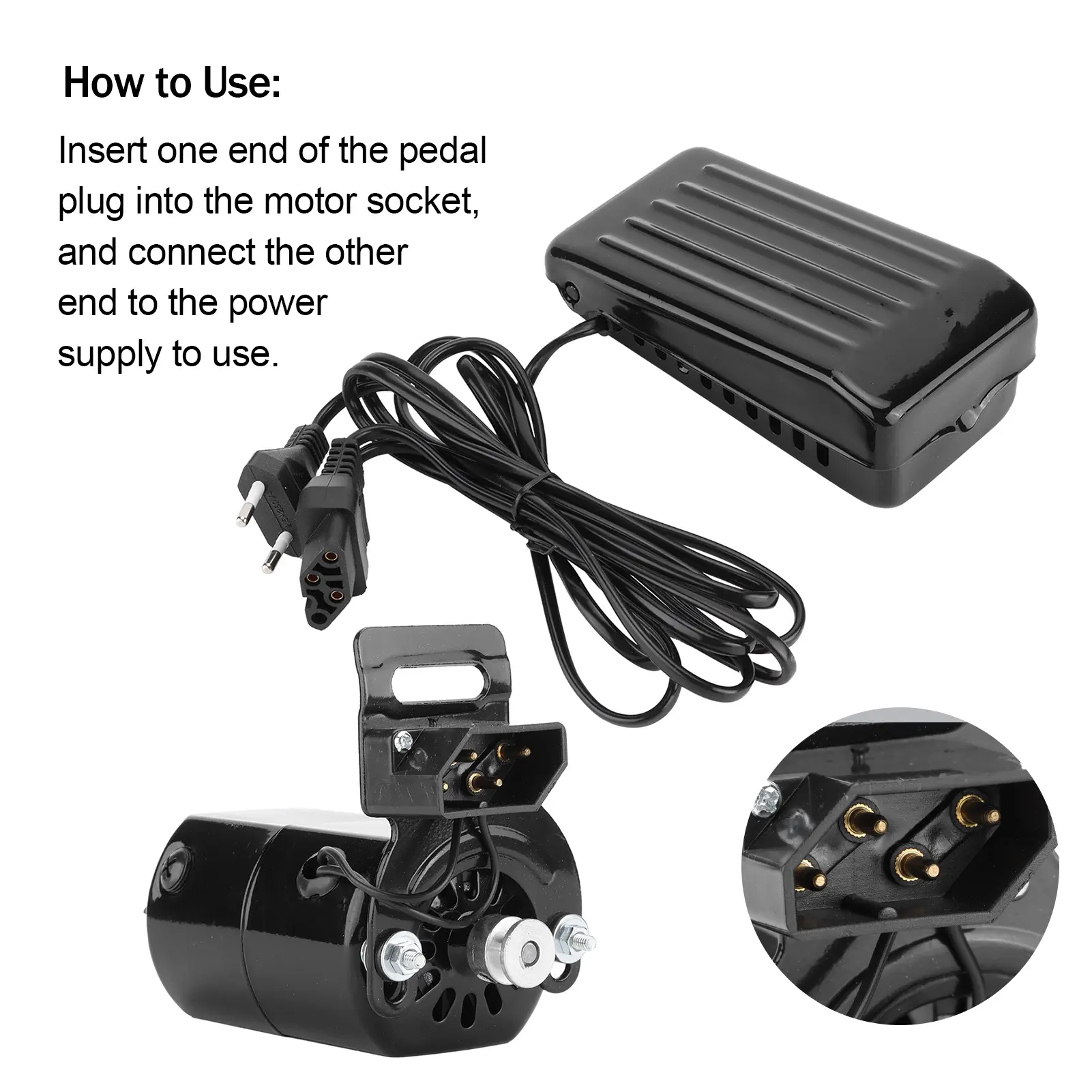 Home Sewing Machine Motor Sewing Machine Motor Kit Household with Foot Pedal Control Belt 180W EU Plug 220V Sewing Machine Motor