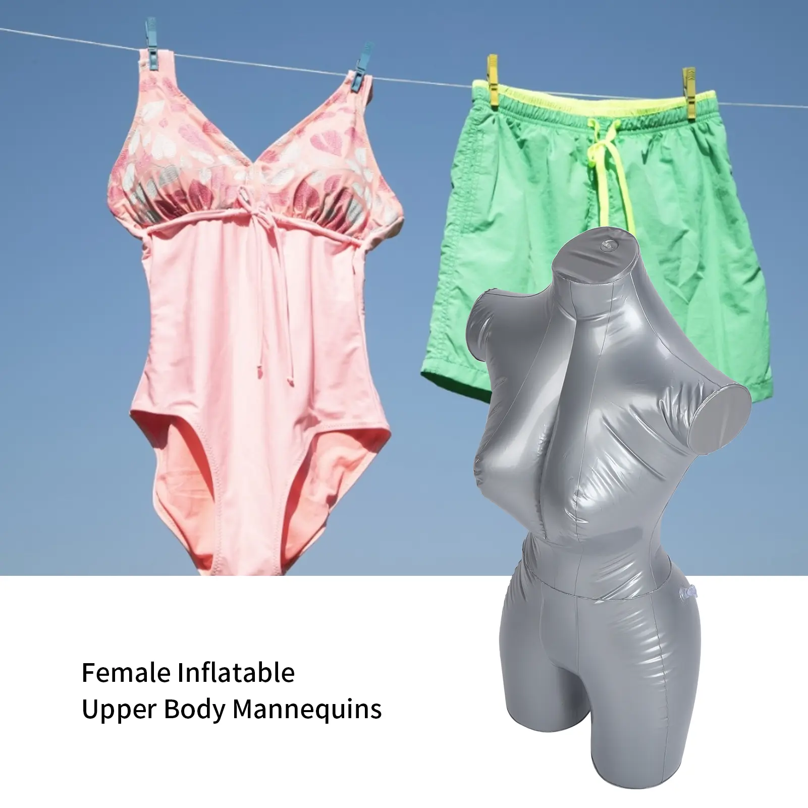 Female Inflatable Mannequins Model Upper Body Clothing Window Display Rack for Clothing Display Female Inflatable Mannequins