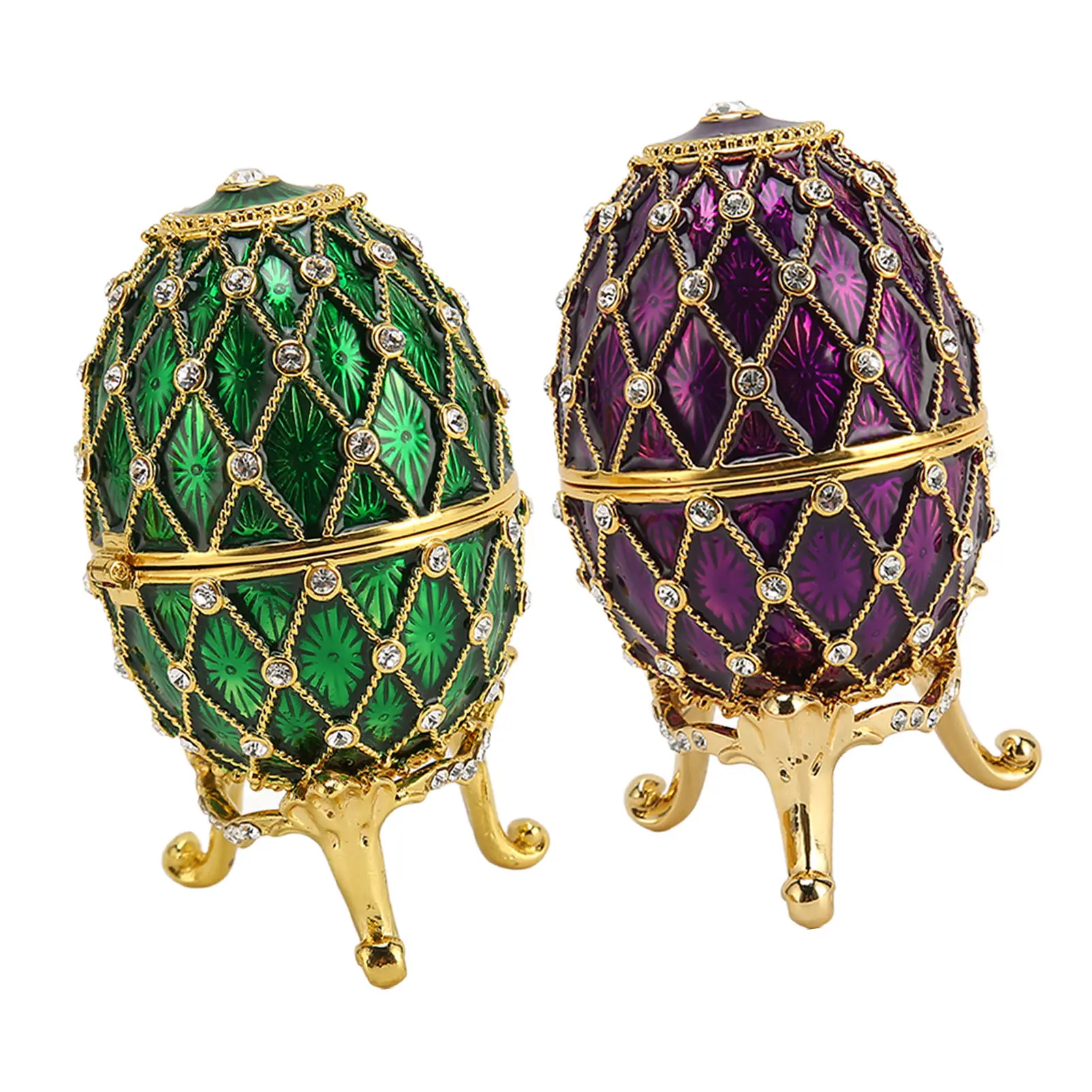 Egg Shape Trinket Boxes Egg Shape Trinket Boxes Vintage Exquisite Rhinestones Trinket Boxes with Hinged for Living Room