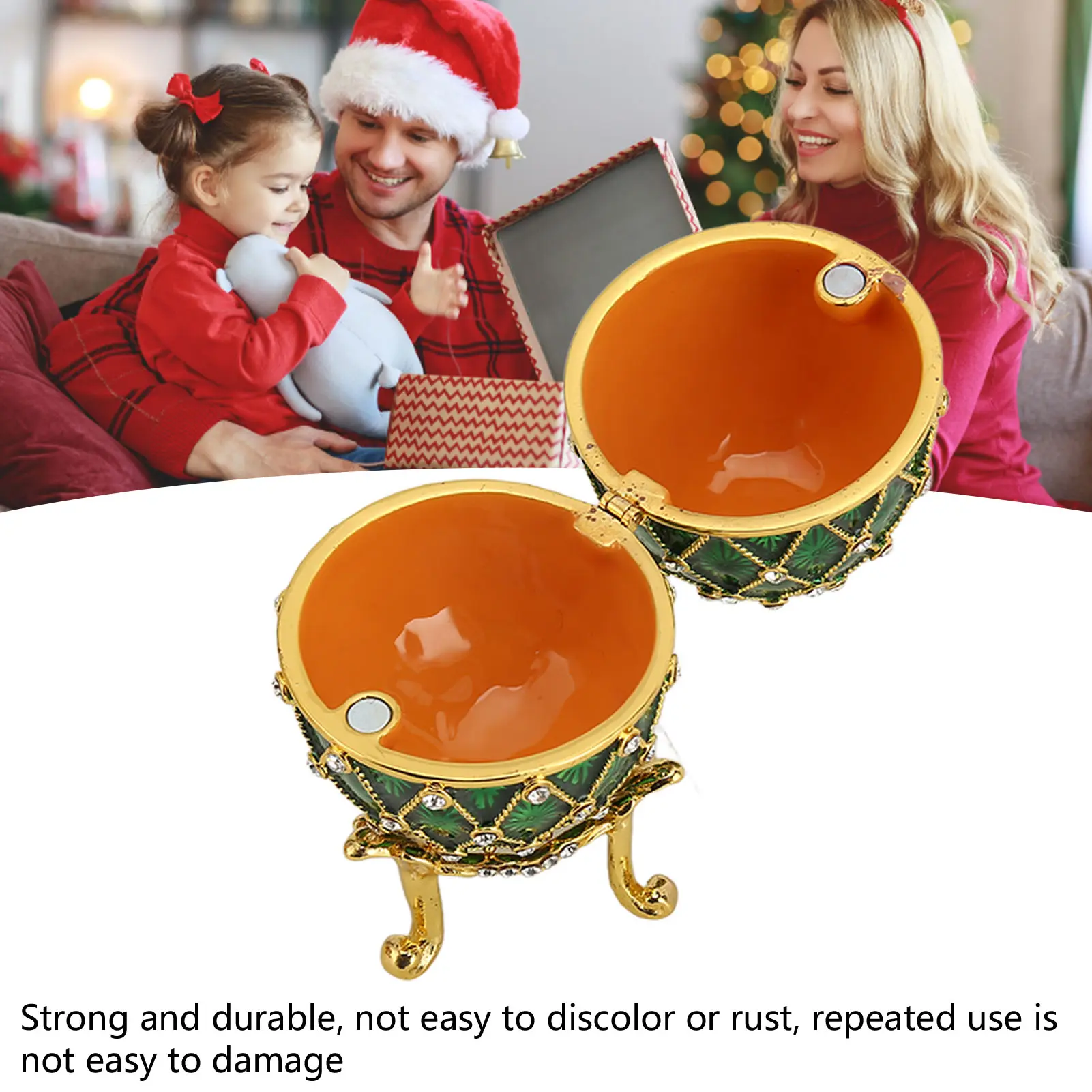 Egg Shape Trinket Boxes Egg Shape Trinket Boxes Vintage Exquisite Rhinestones Trinket Boxes with Hinged for Living Room