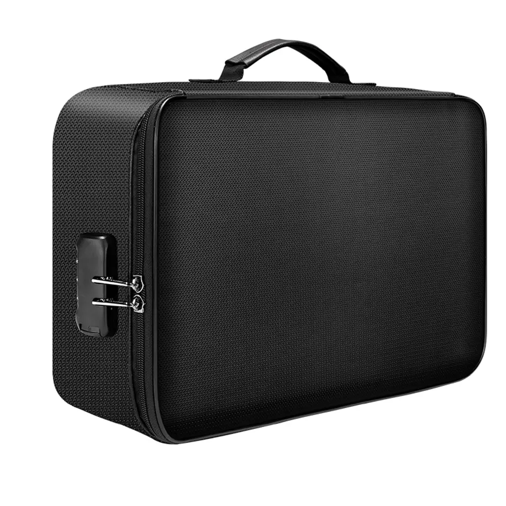 Multifunctional Multi-Layer Document Bag Large Capacity Fireproof Waterproof File Certificate Storage Bag with Password Lock