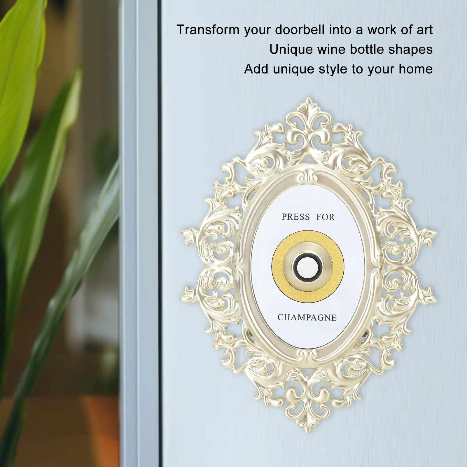 Decorative Door  Button Champagne Theme European  Vintage Decor Ornamental Plaque Decorative Doorbell Push Button