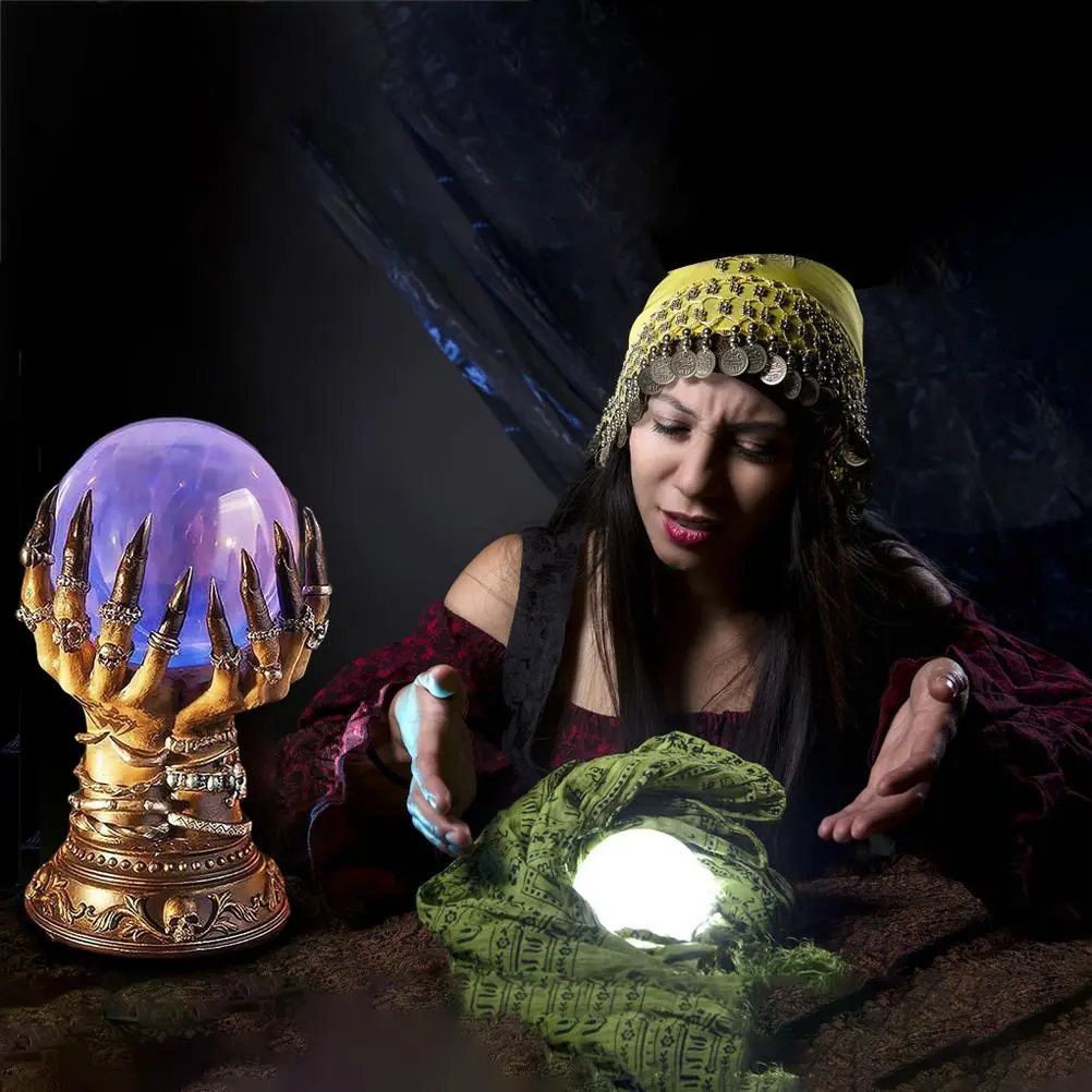 Halloween Crystal Ball Witch Celestial Crystal Ball Flashing Crystal Ball for Halloween Decoration Witch Celestial Crystal Ball