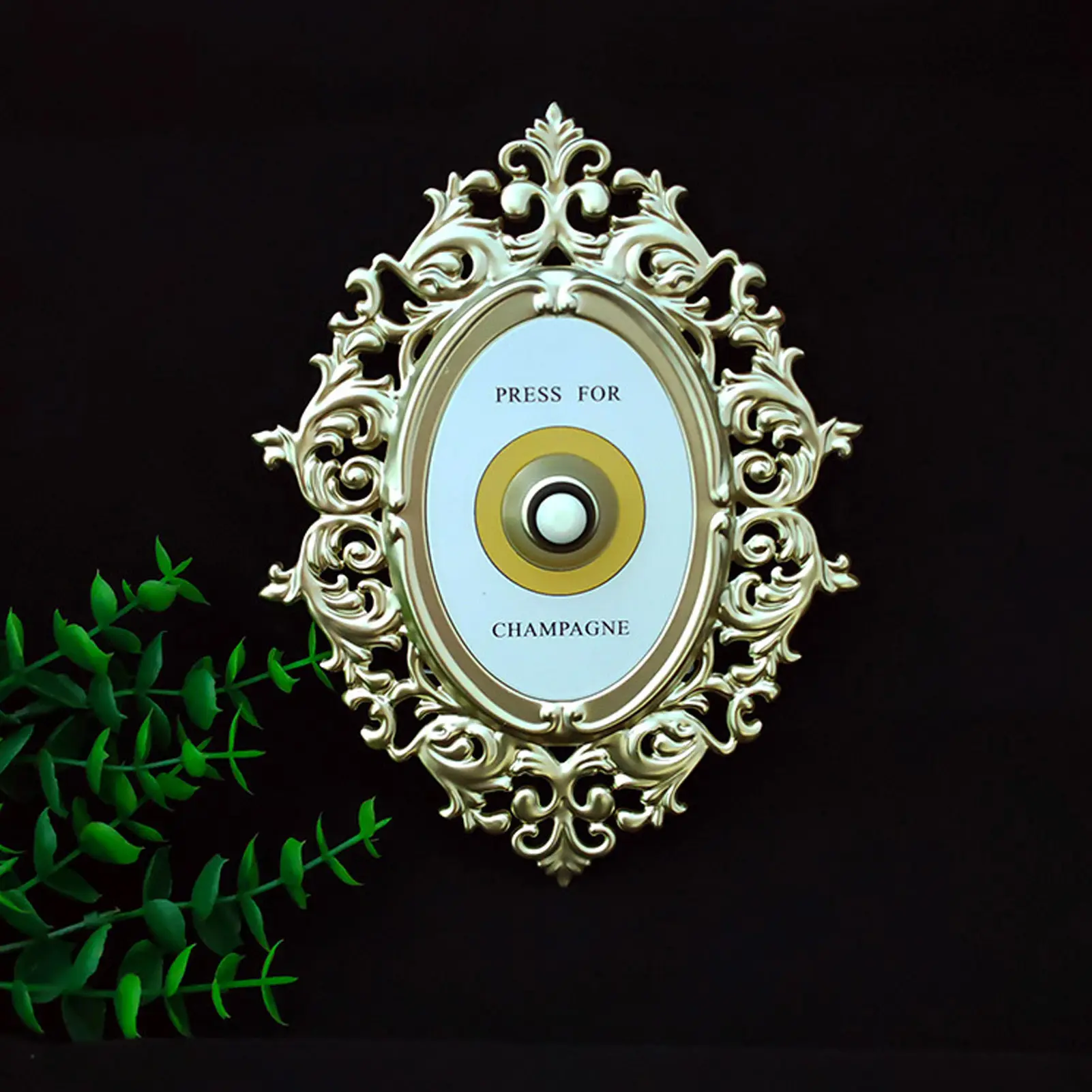 Decorative Door  Button Champagne Theme European  Vintage Decor Ornamental Plaque Decorative Doorbell Push Button
