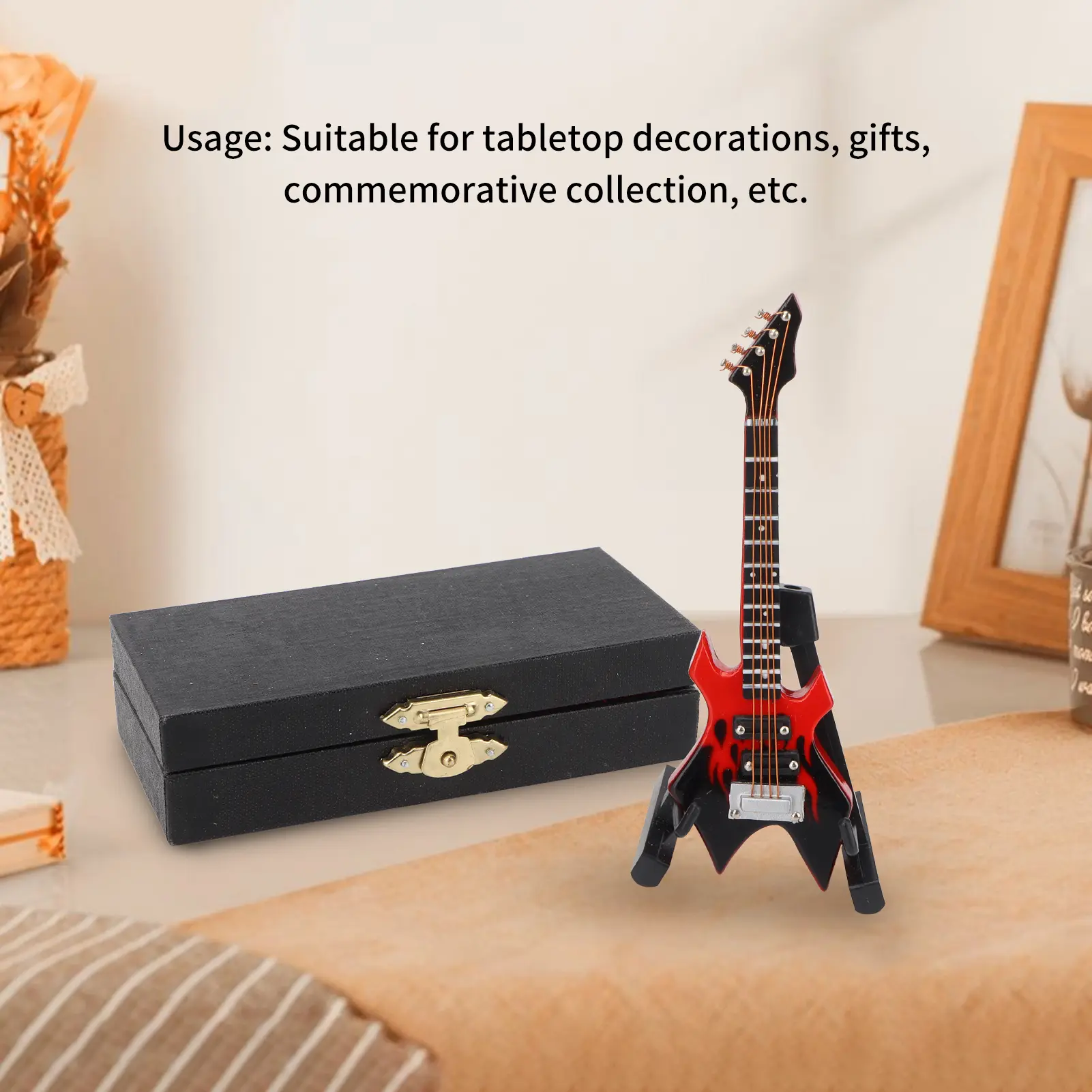 Bass Model Bass Model Miniature Wooden Simulation Guitar Model Musical Instrument Ornaments Guitar Bass Model Musical Bass Model