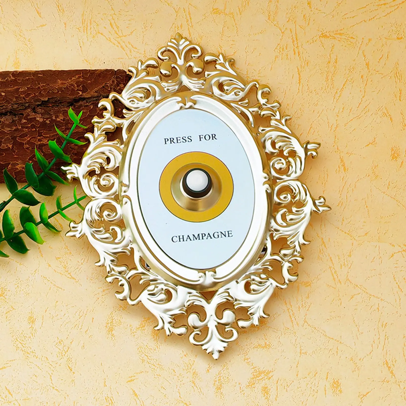 Decorative Door  Button Champagne Theme European  Vintage Decor Ornamental Plaque Decorative Doorbell Push Button