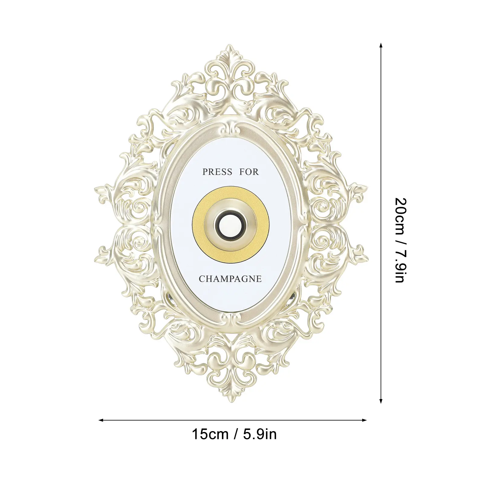 Decorative Door  Button Champagne Theme European  Vintage Decor Ornamental Plaque Decorative Doorbell Push Button