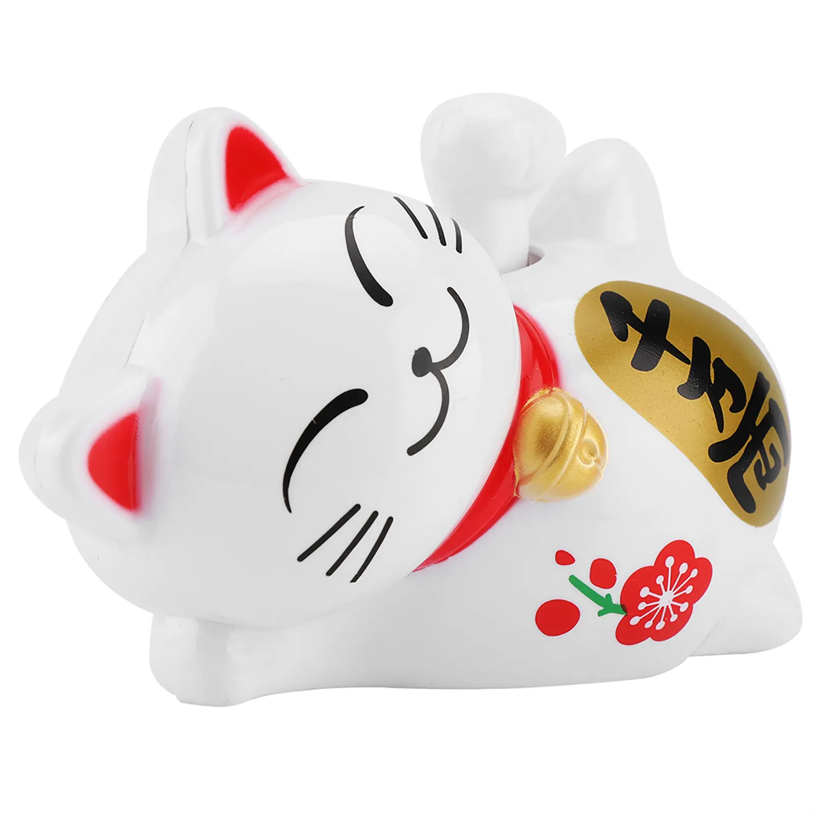 Beckoning Cat Solar Lucky Cat Solar Powered Adorable Lazy Lying Waving Beckoning Fortune Lucky Cat Car Accessories Welcoming Cat
