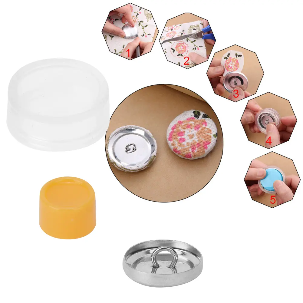 Cloth Bag Cover Buttons Kit Round Button Base  Handmade Crafts Buckle Making Tools Cover Buttons Assembly Tool Cover Buttons