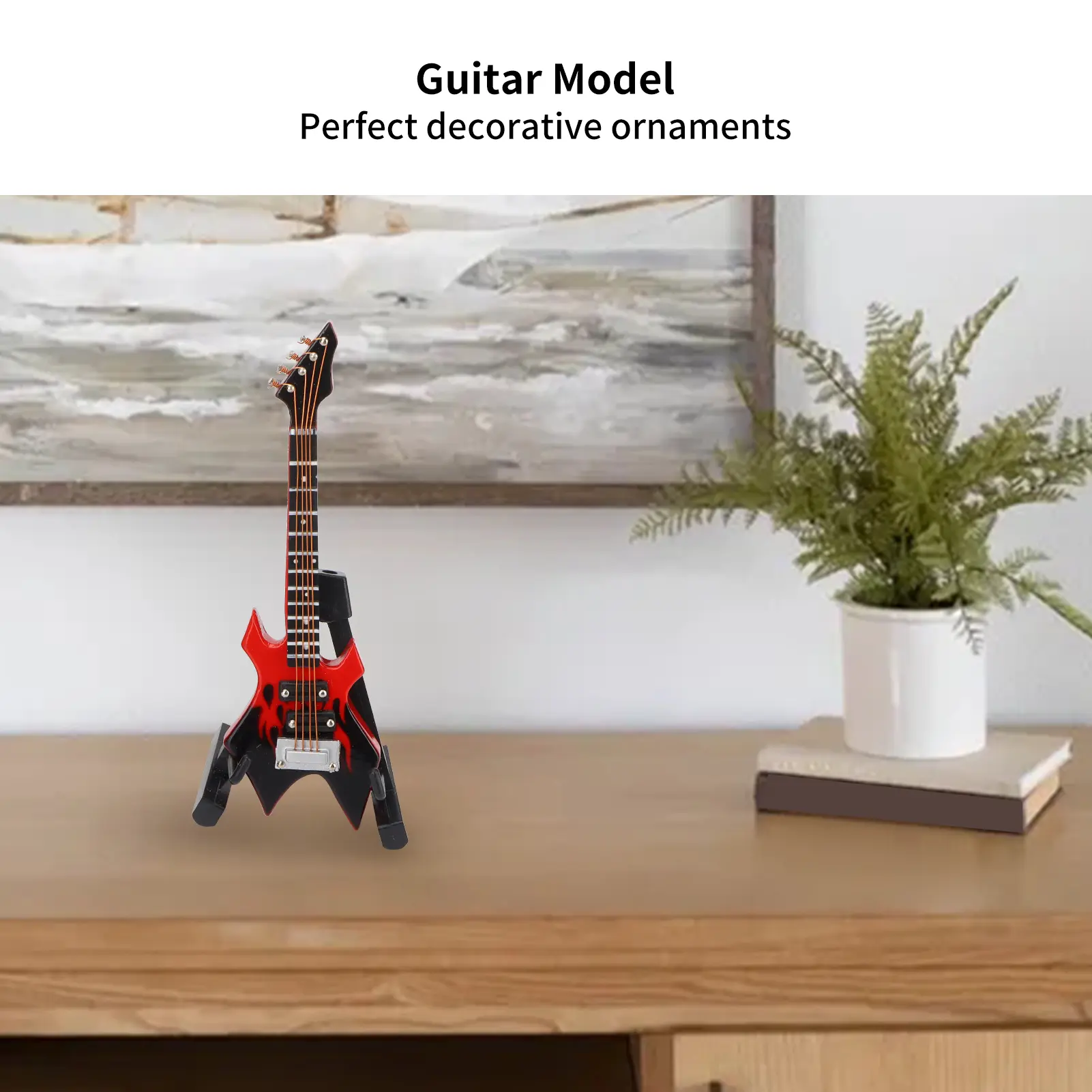 Bass Model Bass Model Miniature Wooden Simulation Guitar Model Musical Instrument Ornaments Guitar Bass Model Musical Bass Model