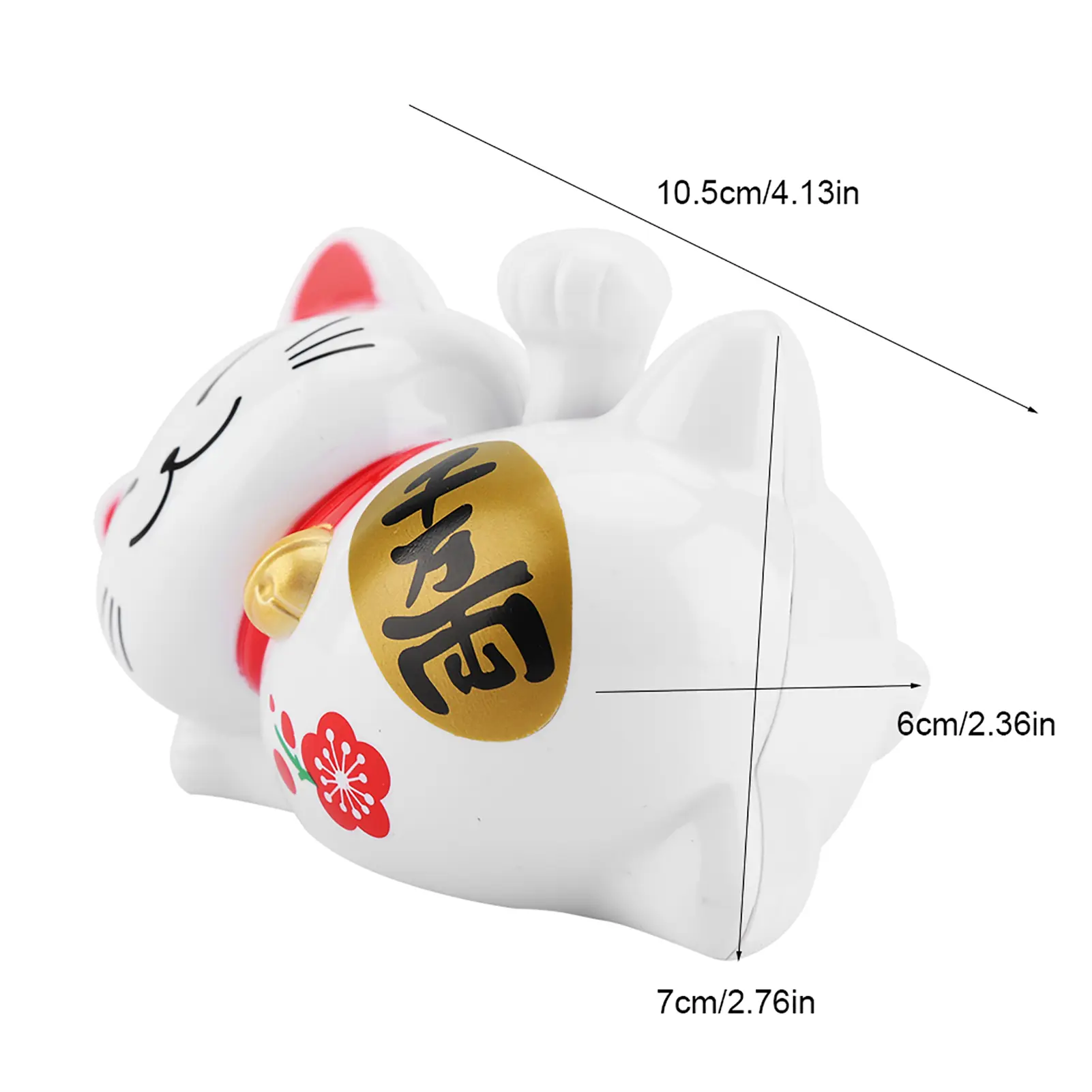 Beckoning Cat Solar Lucky Cat Solar Powered Adorable Lazy Lying Waving Beckoning Fortune Lucky Cat Car Accessories Welcoming Cat