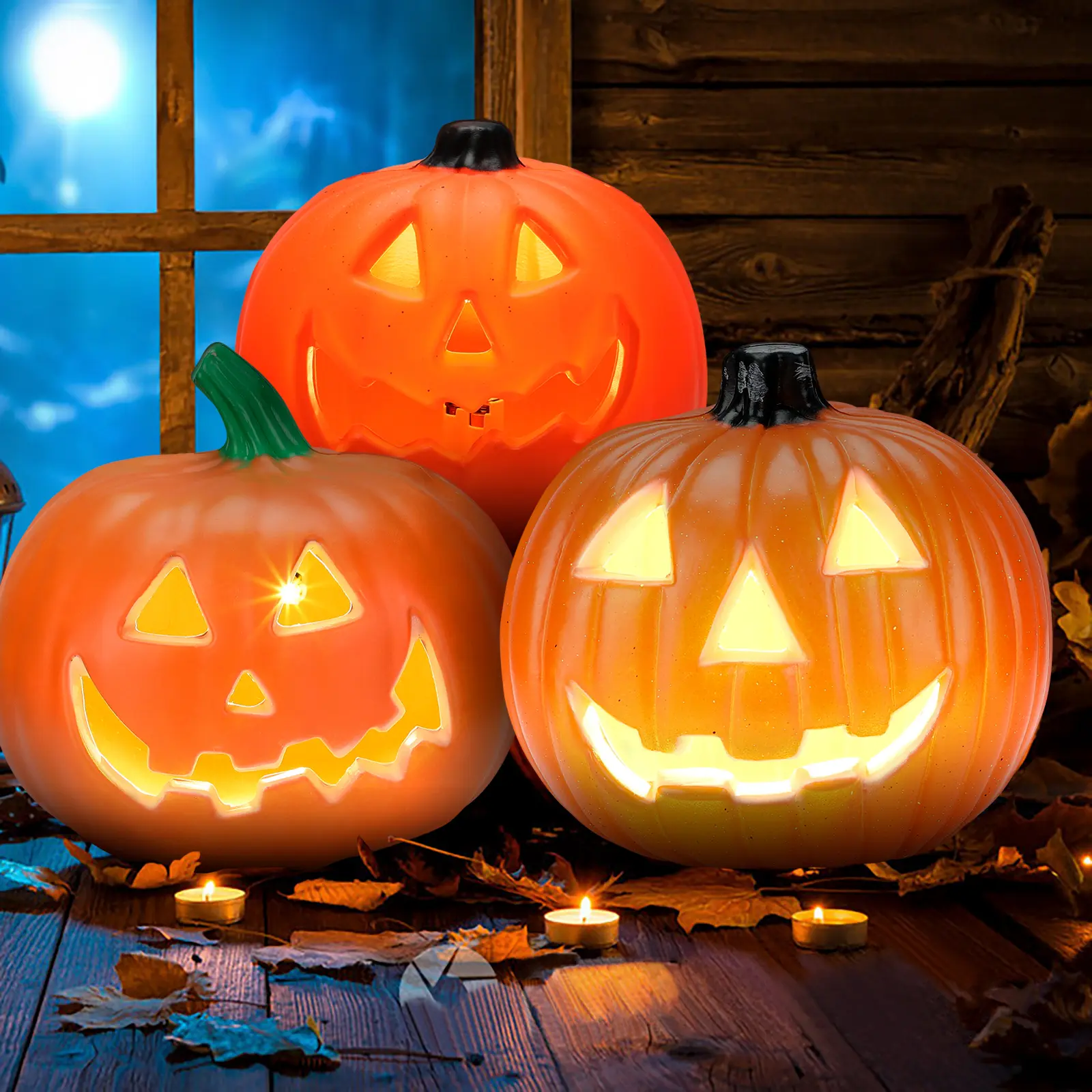 Hallow Decorative Lights Halloween Decorations Halloween Easter Face Funny Hallow Pumpkin Lights Decorate Holiday Decorations