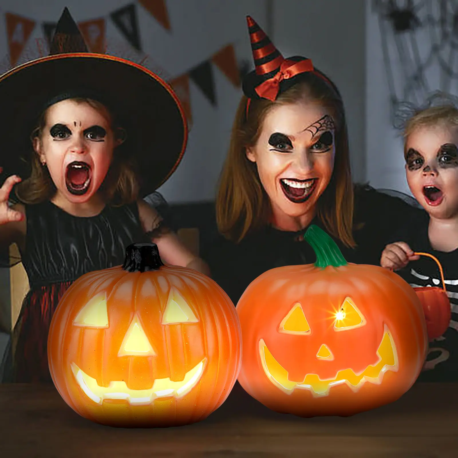 Hallow Decorative Lights Halloween Decorations Halloween Easter Face Funny Hallow Pumpkin Lights Decorate Holiday Decorations