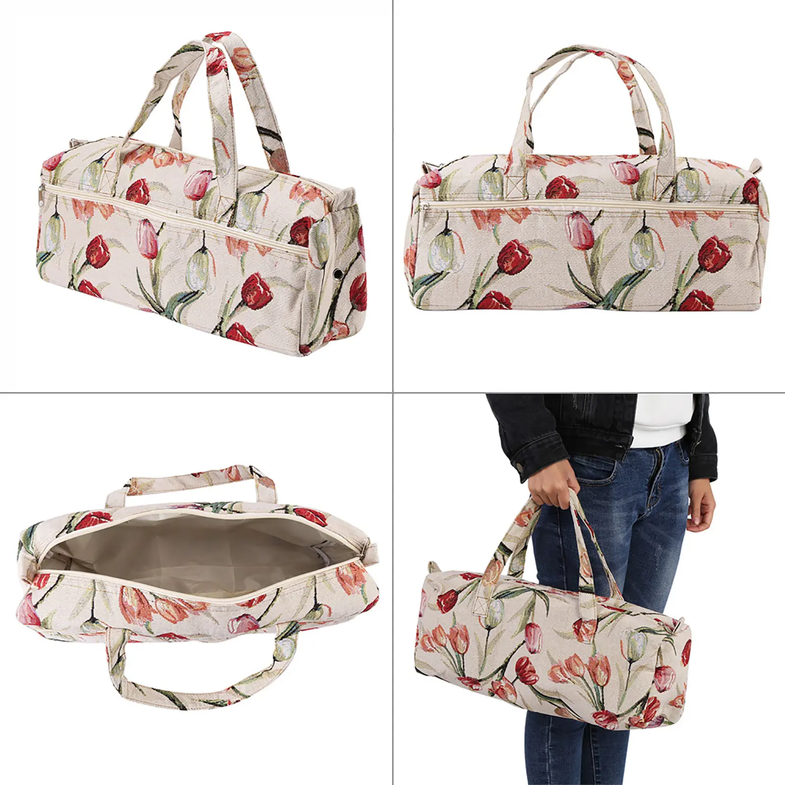 Household Fabric Crafts Knitting Needles Storage Sweater Woven Organizer Bag Handmake Bag Knitting Needles Storage Sweater Bag