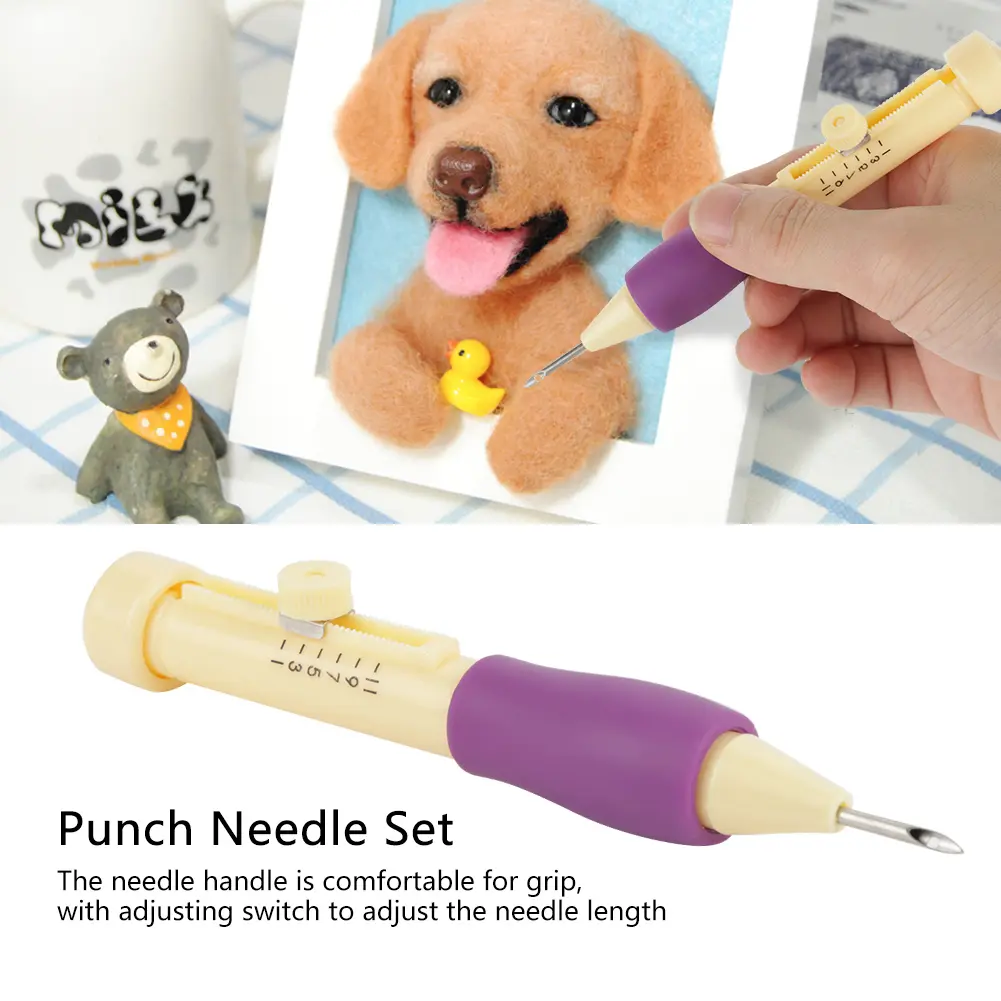 Embroidery Needle Punch with 3 Sizes Needle Pen Kit Tool for  Craft Embroidery Pen Punch Needle Set Embroidery Punch Needle