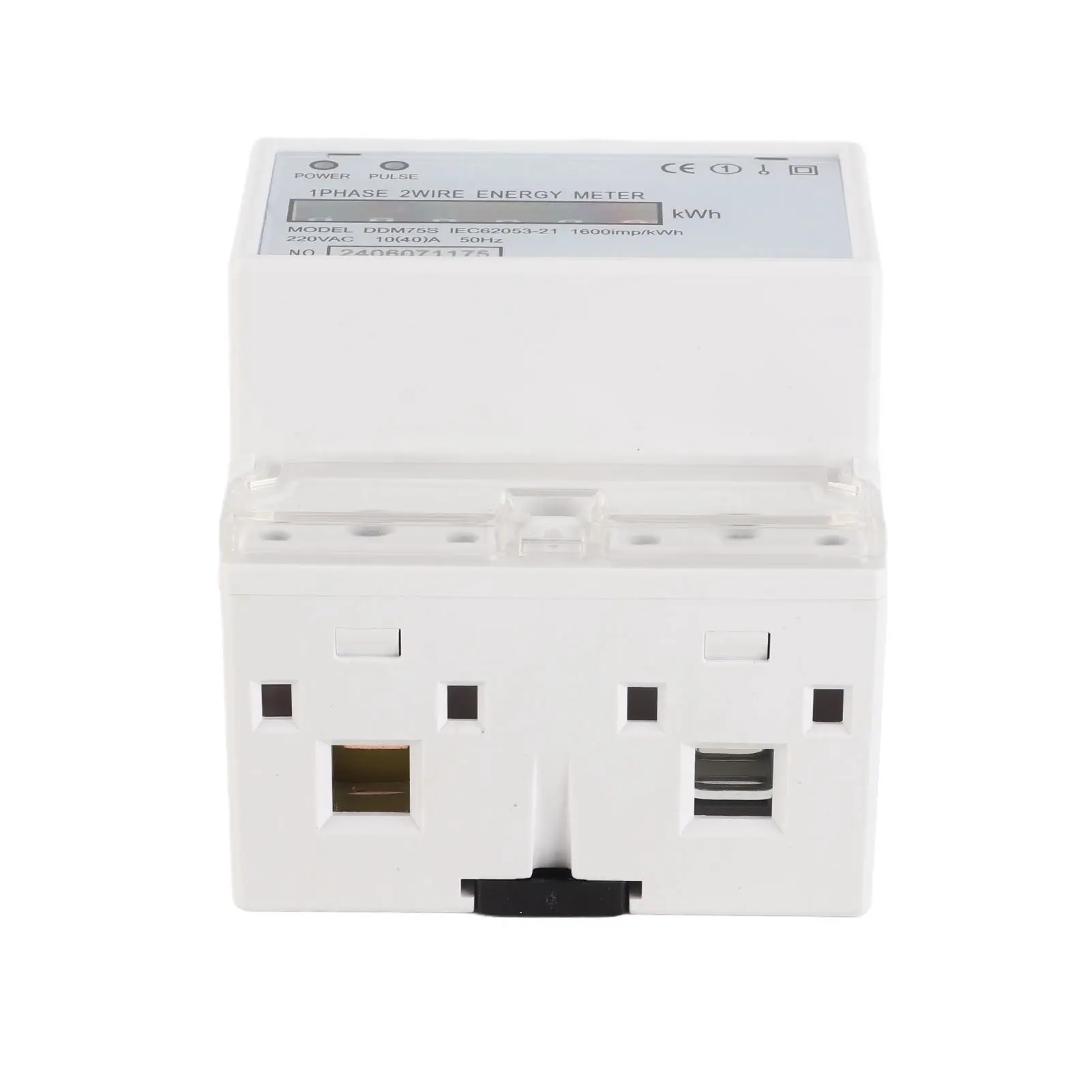 KWh Meter Single Phase 4P LED Din Rail Electricity Power Consumption Wattmeter Energy Mete DDM75S 10‑40A Electric Meter