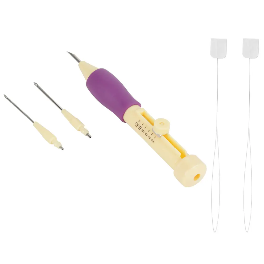 Embroidery Needle Punch with 3 Sizes Needle Pen Kit Tool for  Craft Embroidery Pen Punch Needle Set Embroidery Punch Needle