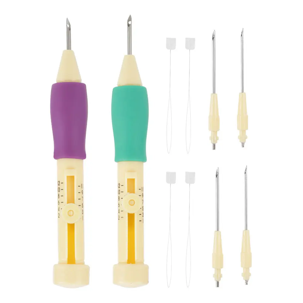 Embroidery Needle Punch with 3 Sizes Needle Pen Kit Tool for  Craft Embroidery Pen Punch Needle Set Embroidery Punch Needle