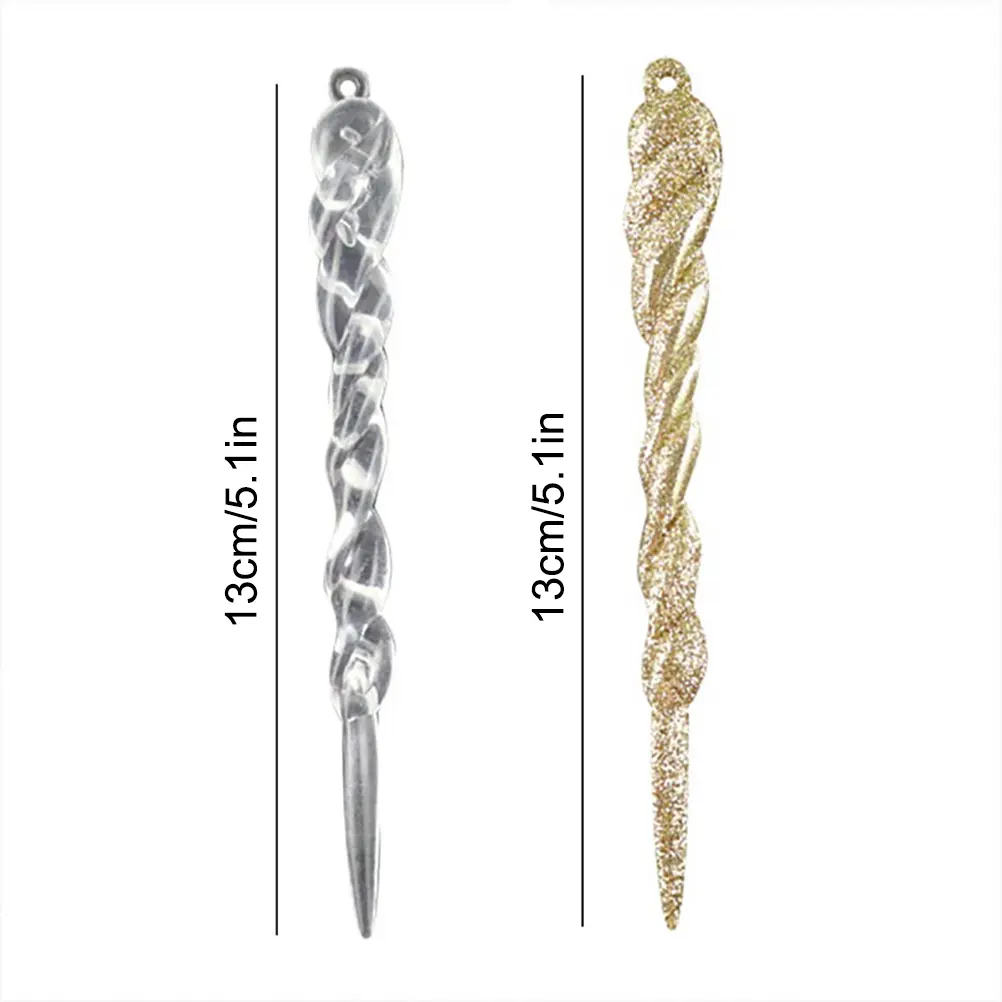 13cm Simulation Icicle Fake Christmas Icicle Christmas Tree Hanging Ornament Simulation Icicle Christmas Hanging Ornament