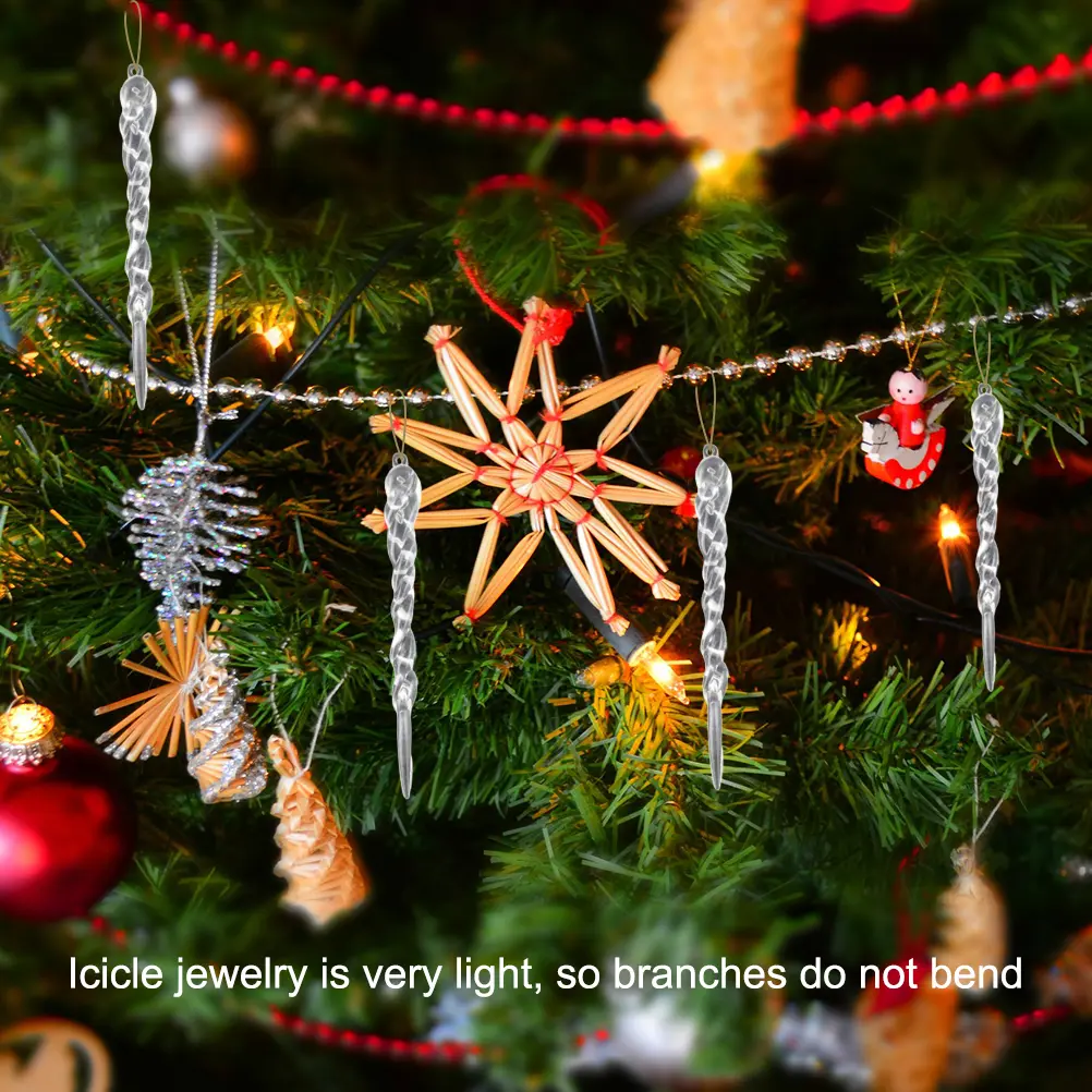 13cm Simulation Icicle Fake Christmas Icicle Christmas Tree Hanging Ornament Simulation Icicle Christmas Hanging Ornament