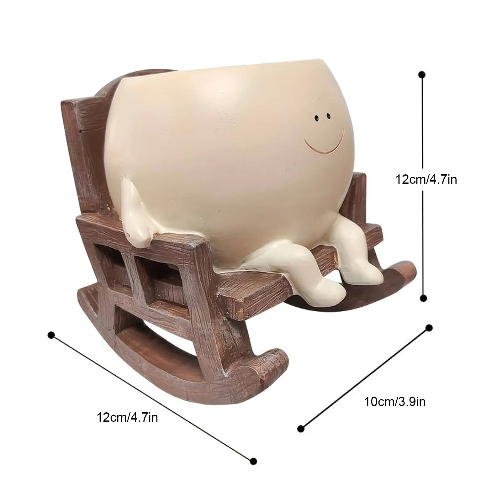 Rocking Chair Flower Pot Resin Patio Decorative Succulent Planter Garden Craft Ornament Resin Rocking Chair Planter