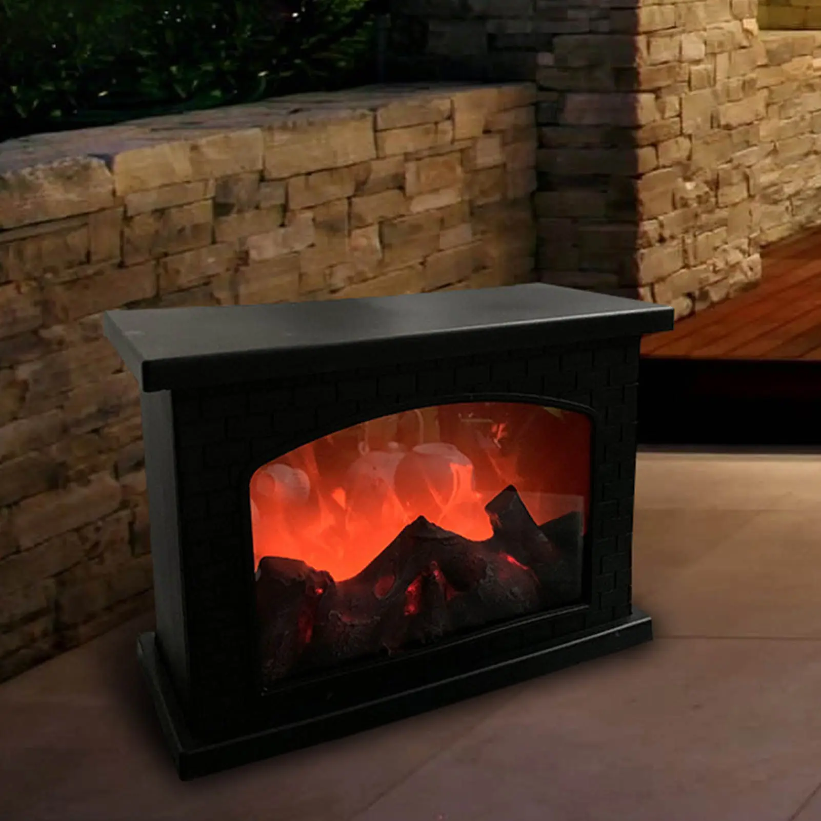 Electric Fireplace Light Environmental  Simulated Carbon Flame Retro Simulated Fireplace Light Christmas for Balcony