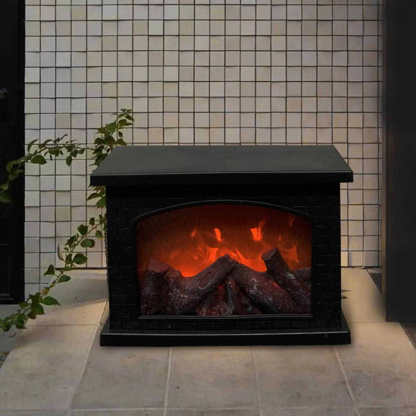 Electric Fireplace Light Environmental  Simulated Carbon Flame Retro Simulated Fireplace Light Christmas for Balcony