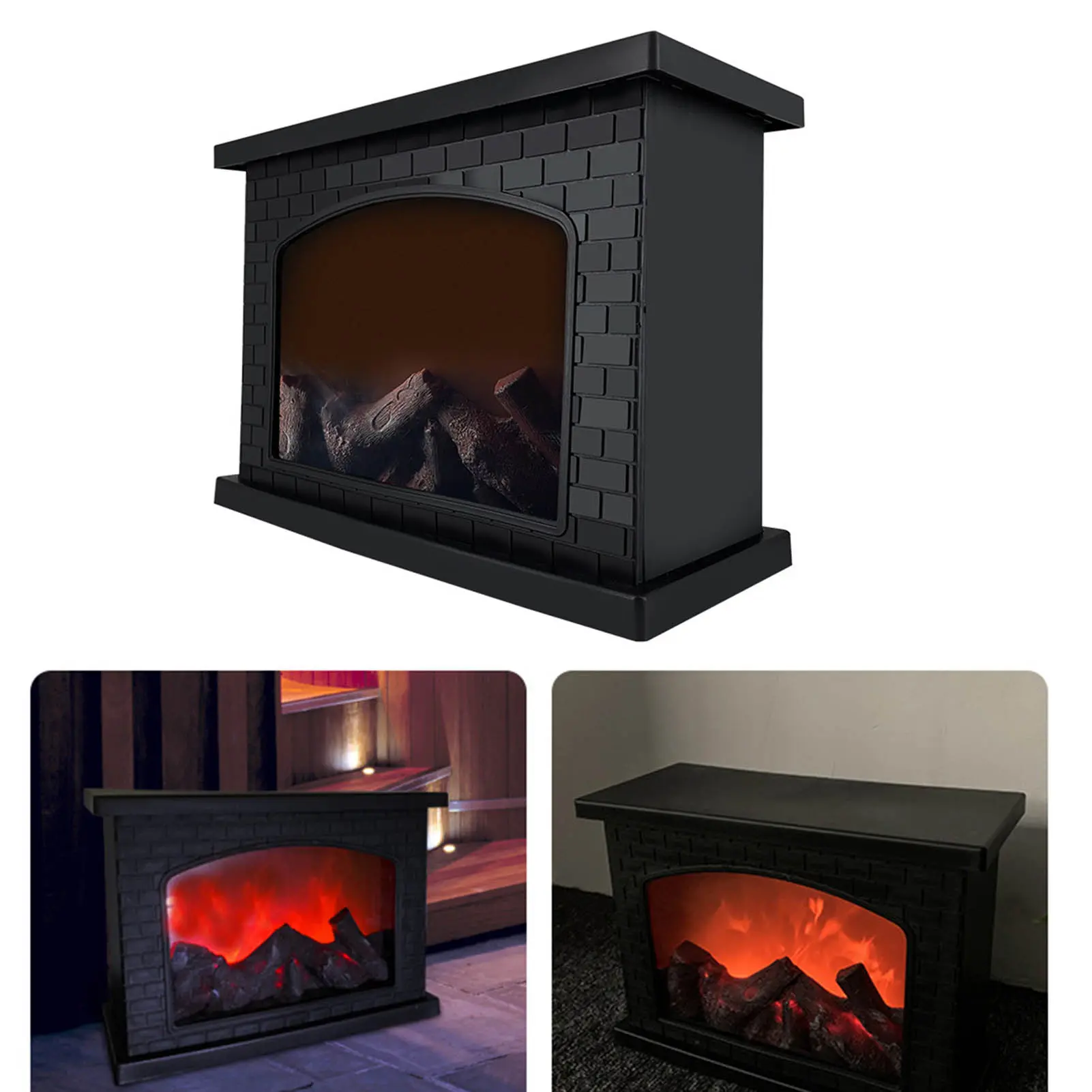 Electric Fireplace Light Environmental  Simulated Carbon Flame Retro Simulated Fireplace Light Christmas for Balcony