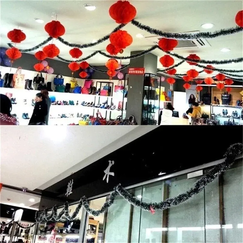 1PC 2M Christmas Eve Decoration Bar Tops Ribbon Garland Christmas Tree Kitchen Ornaments Wedding Party Decoration Prop