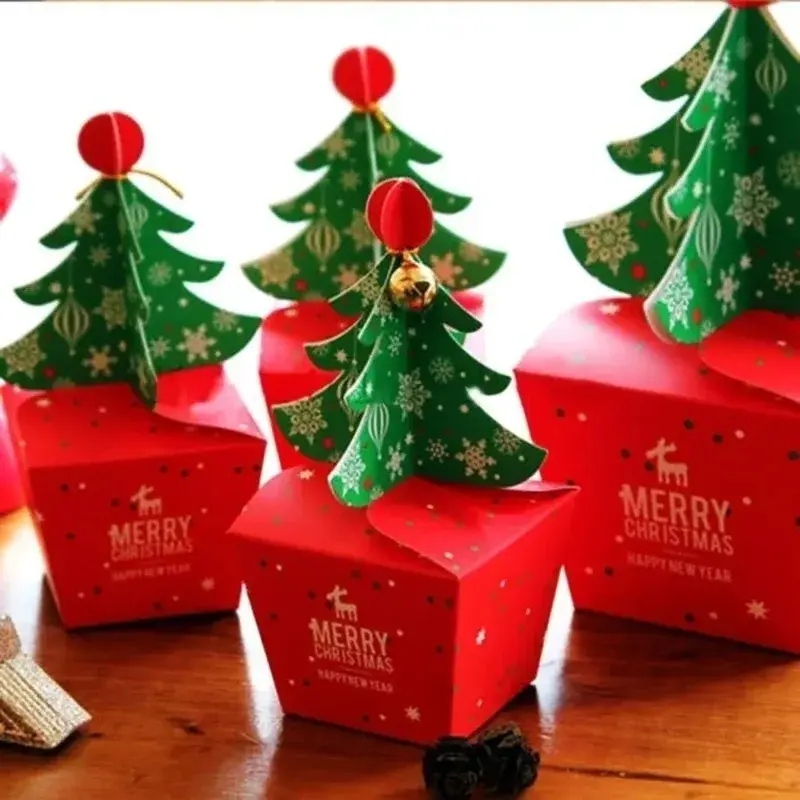 20PCS Christmas Advent Candy Box Santa Paper Gift Box Christmas Tree Christmas Gift Packaging Paper Box