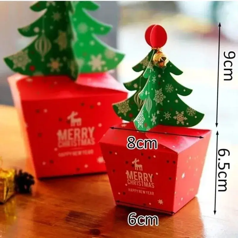 20PCS Christmas Advent Candy Box Santa Paper Gift Box Christmas Tree Christmas Gift Packaging Paper Box