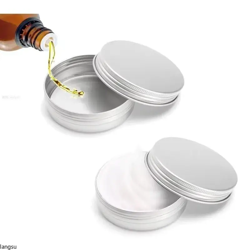 Household 10pcs Steel Round Tin Cans 100g Screw Top Lid Storage Beard Lip Balm Oil Craem Empty Can