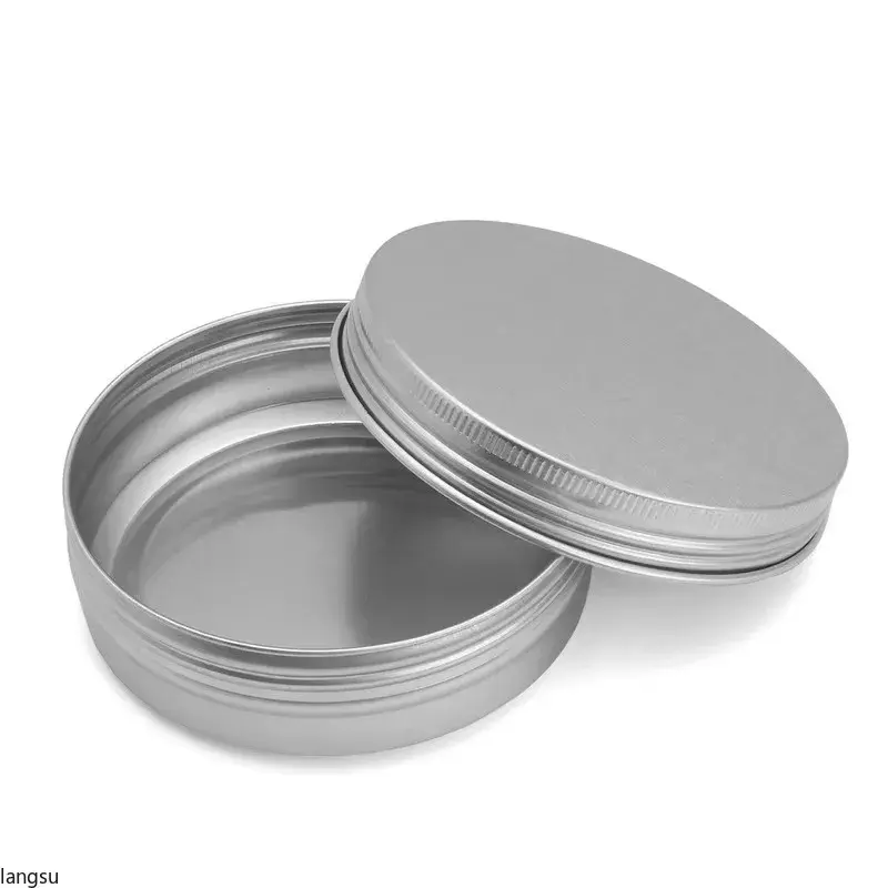 Household 10pcs Steel Round Tin Cans 100g Screw Top Lid Storage Beard Lip Balm Oil Craem Empty Can