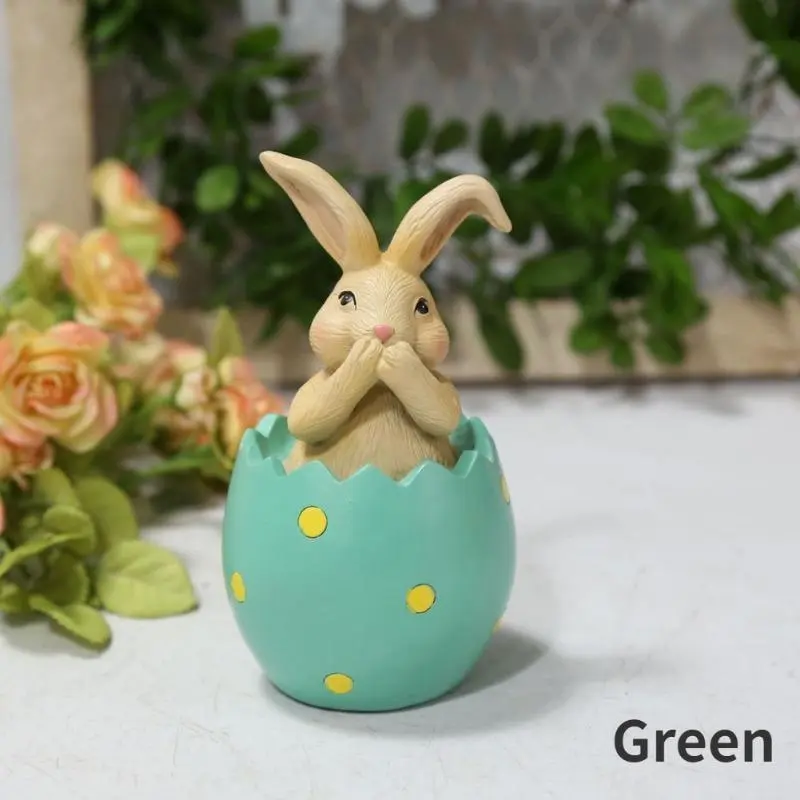 Easter Rabbit Statue Rabbit Sculpture European Home Resin Colorful Desktop Decoration Home Easter Decoration