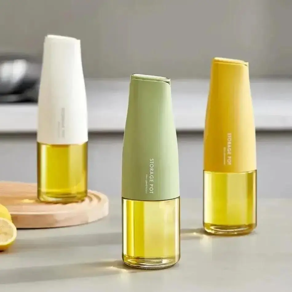 New Useful Seasoning Bottle Suitable Household Kitchen Cooking Spray Seasoning Bottle Open Close Barbecue Press Type Bottle