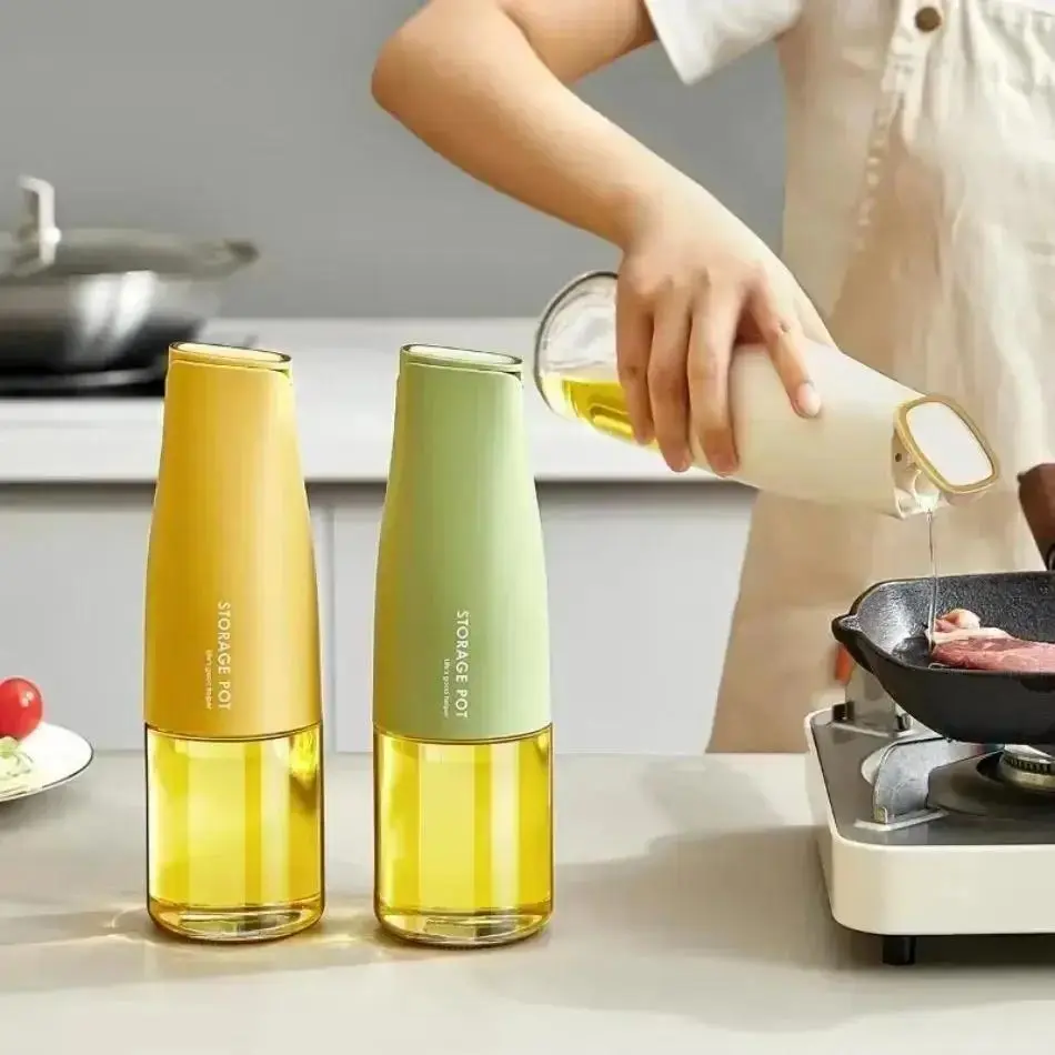 New Useful Seasoning Bottle Suitable Household Kitchen Cooking Spray Seasoning Bottle Open Close Barbecue Press Type Bottle