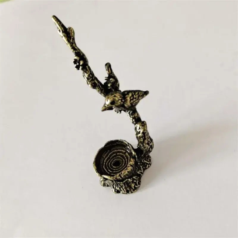 Antique Copper Magpie Plum Tree Branch Ornaments Creative Stump Incense Burner Home Office Desk Accessories Home Decor Crafts