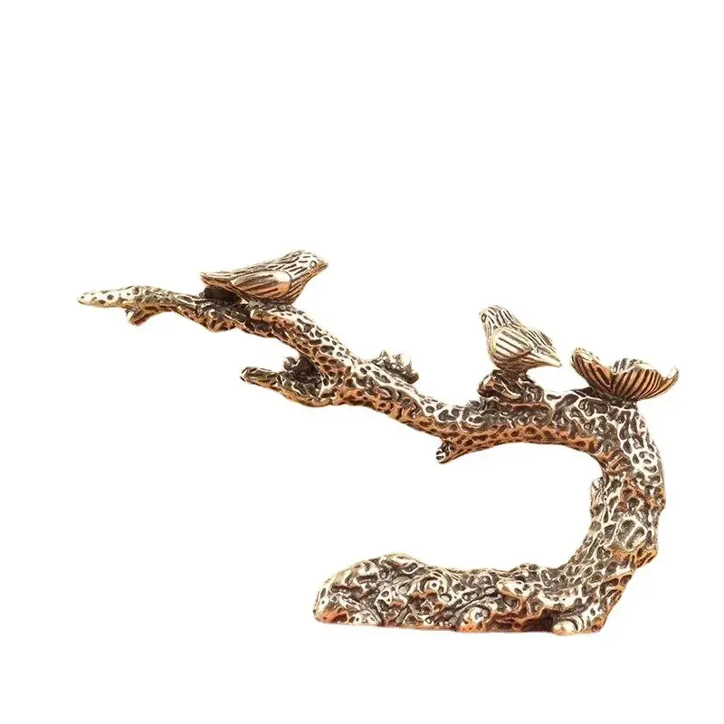 Antique Copper Magpie Plum Tree Branch Ornaments Creative Stump Incense Burner Home Office Desk Accessories Home Decor Crafts